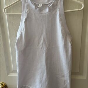 Athleta White Fitted Sleeveless Tank Top